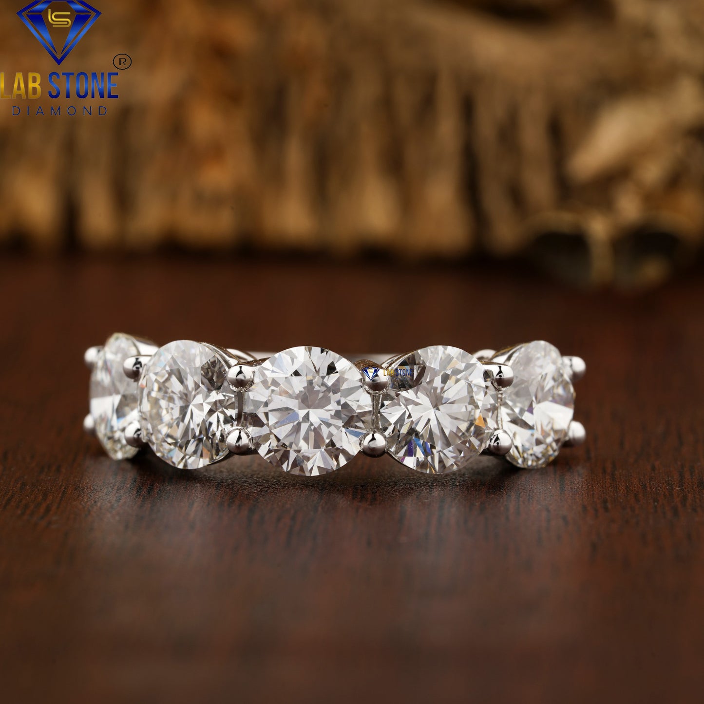 5.00 TDW Round Cut Diamond Half Eternity Band