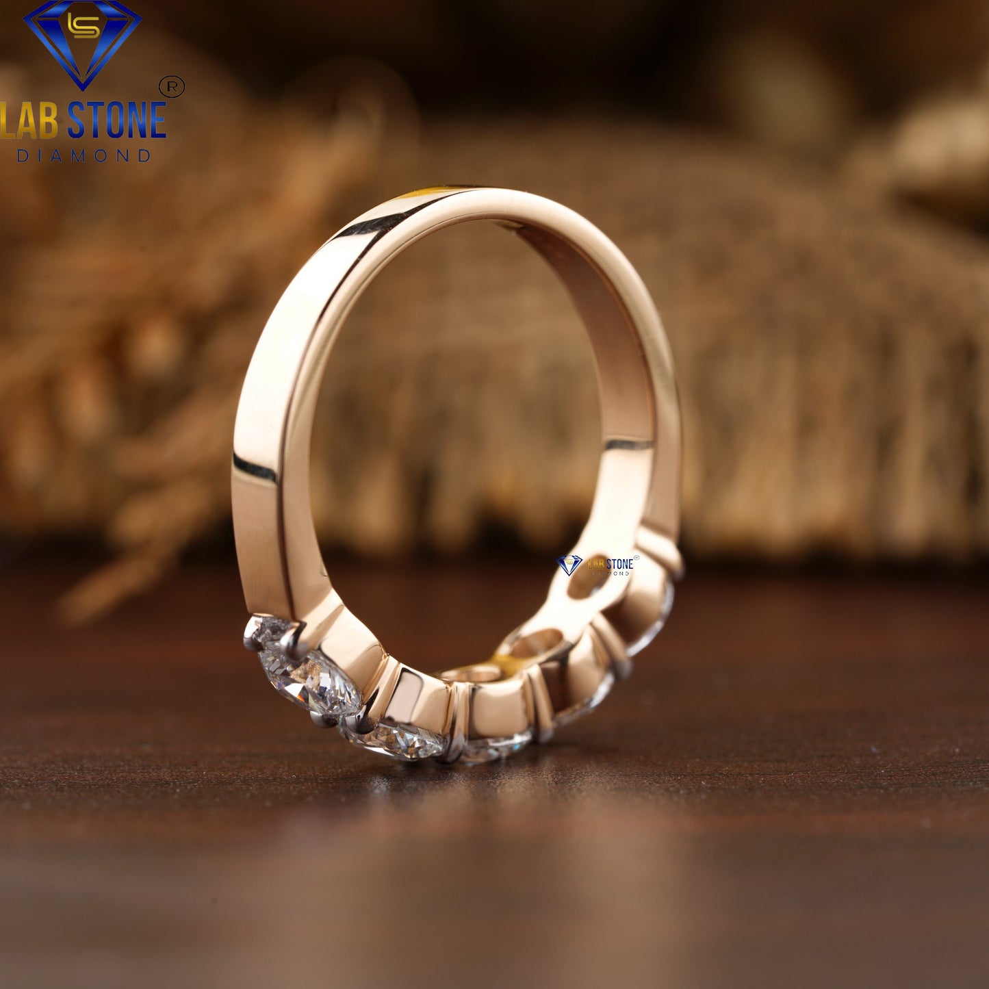 1.25 TDW Round Cut Diamond Half Eternity Band