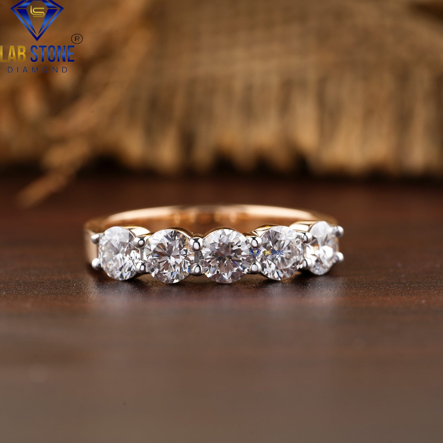 1.25 TDW Round Cut Diamond Half Eternity Band