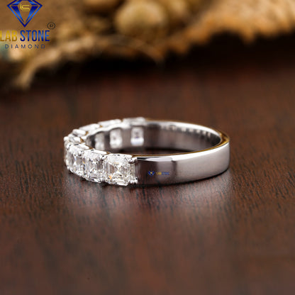 2.16 TDW Asscher Cut Women's Diamond Half Eternity Band