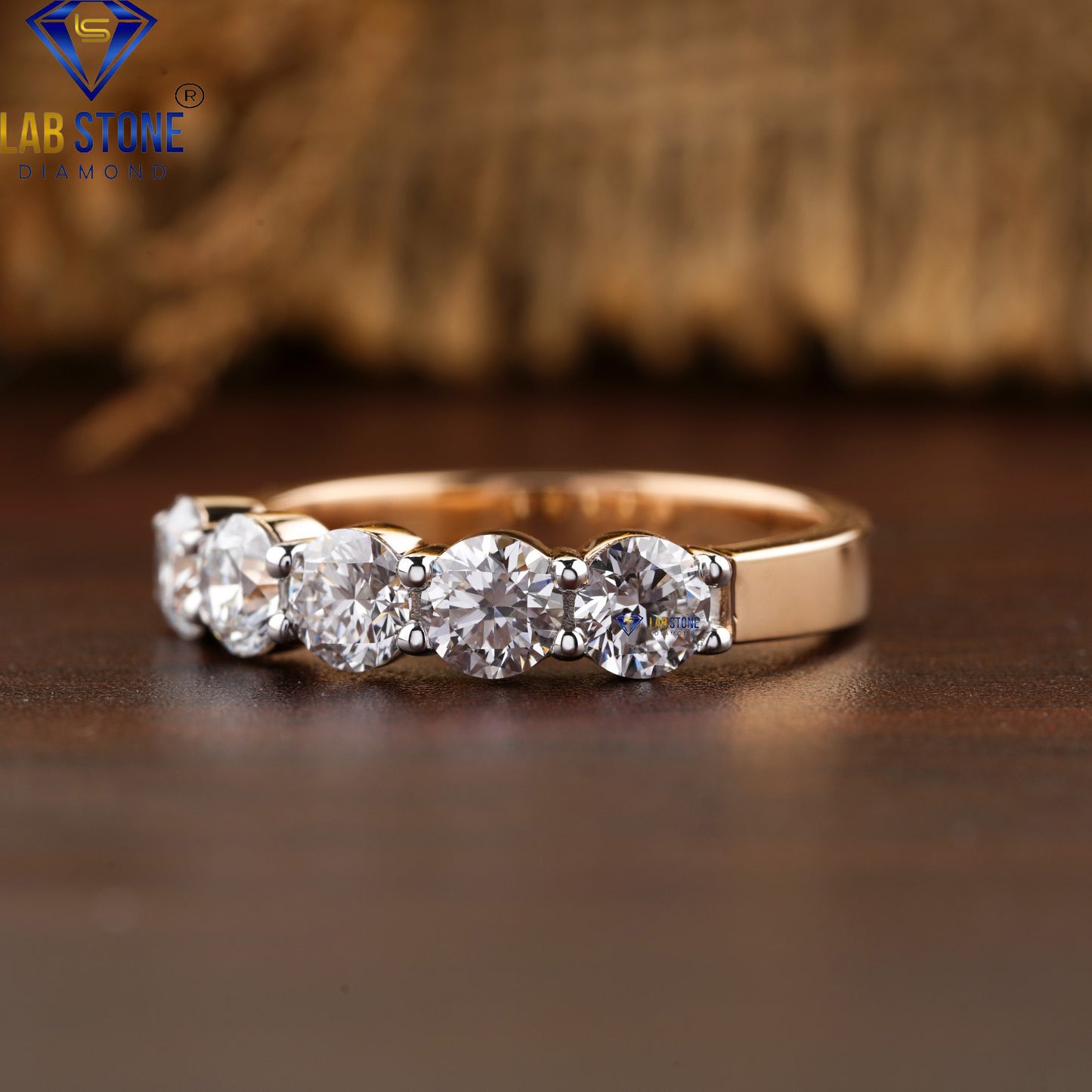 1.25 TDW Round Cut Diamond Half Eternity Band