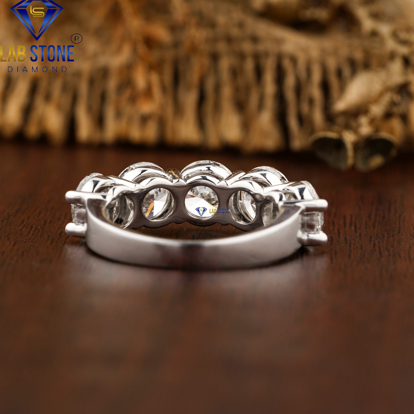 5.00 TDW Round Cut Diamond Half Eternity Band