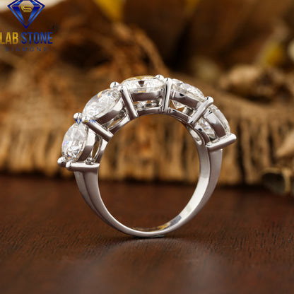 5.00 TDW Round Cut Diamond Half Eternity Band