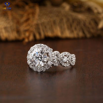 3.26 TDW Round Cut Diamond Women’s Halo Ring