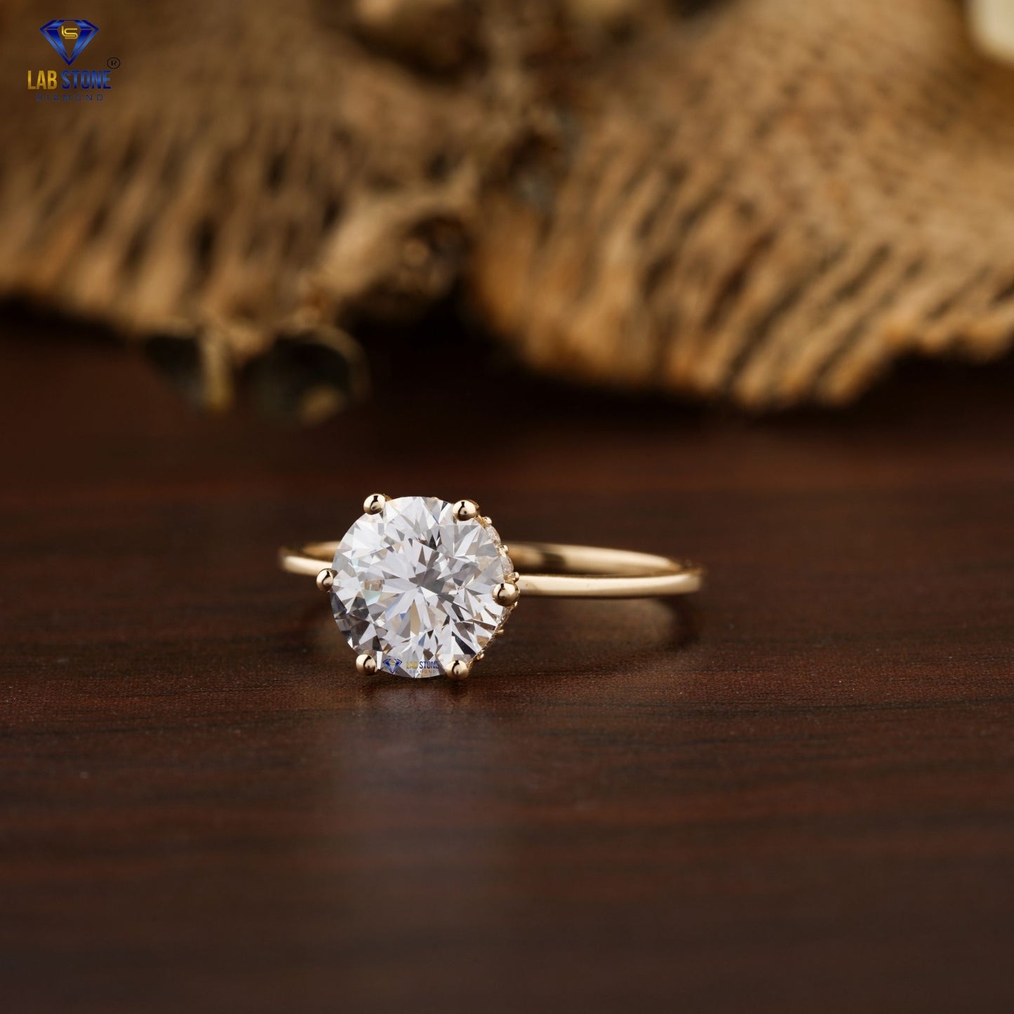 1.36 TDW Round Cut Diamond Hidden Halo Ring