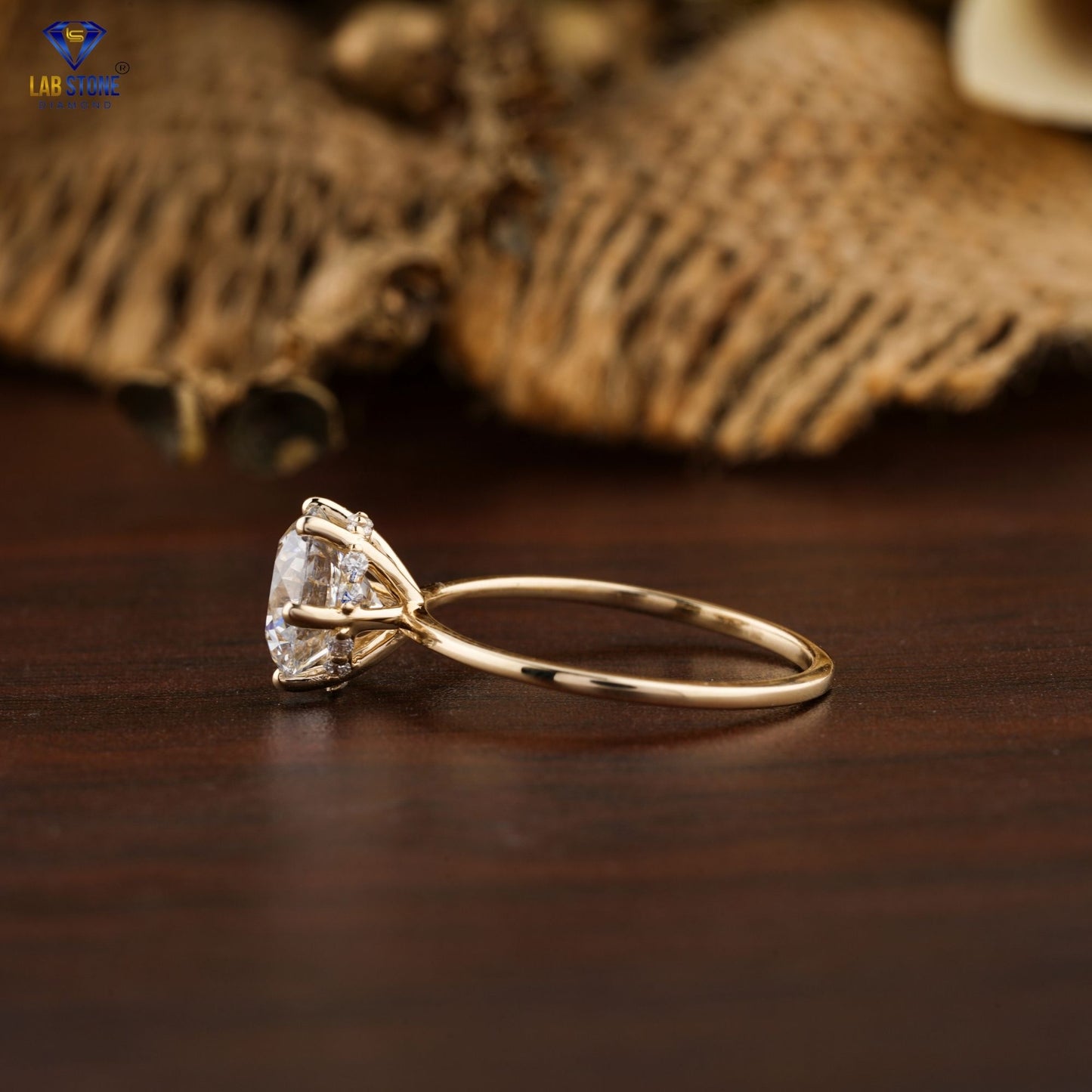 1.36 TDW Round Cut Diamond Hidden Halo Ring