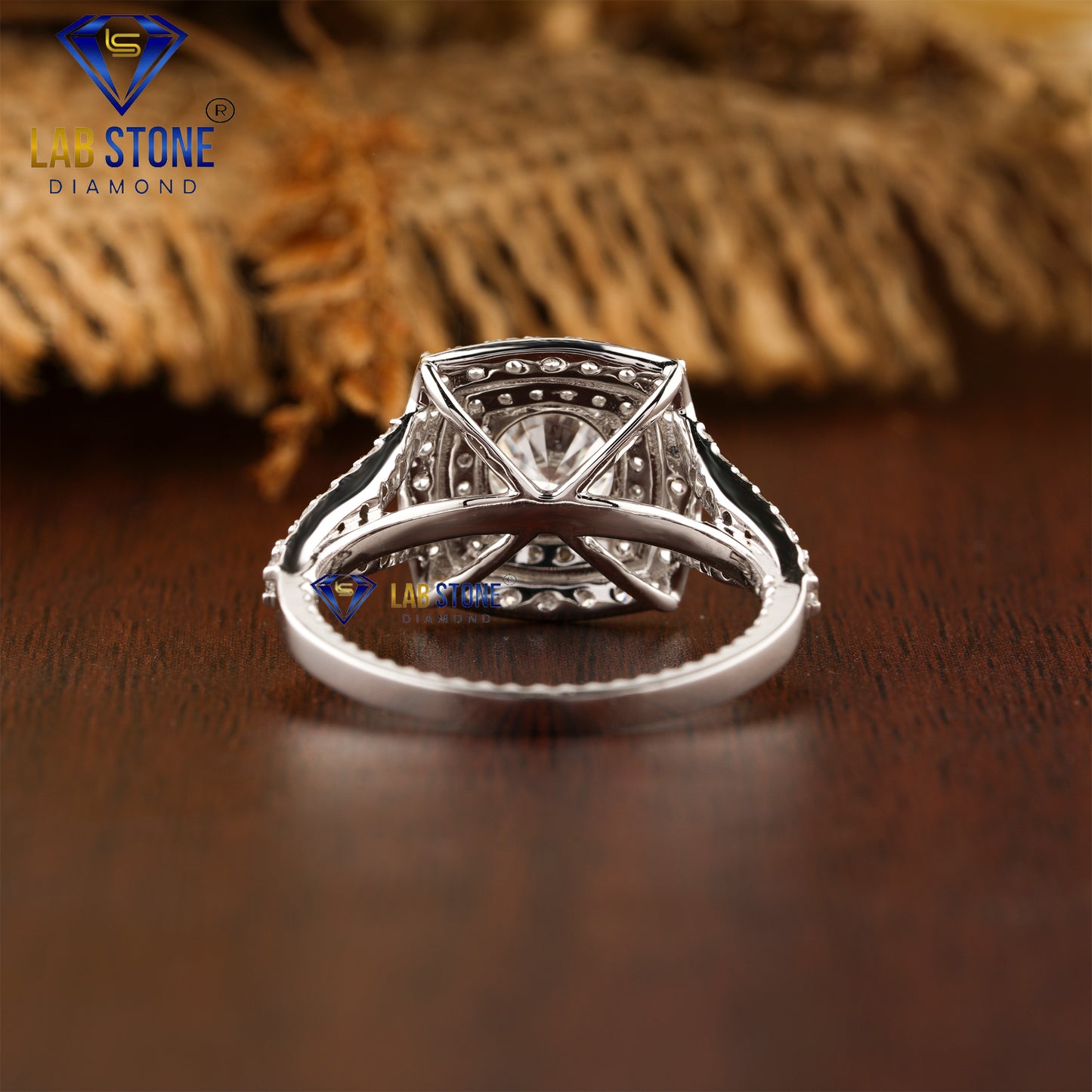 1.73 TDW Round Cut Women’s Halo Diamond Ring