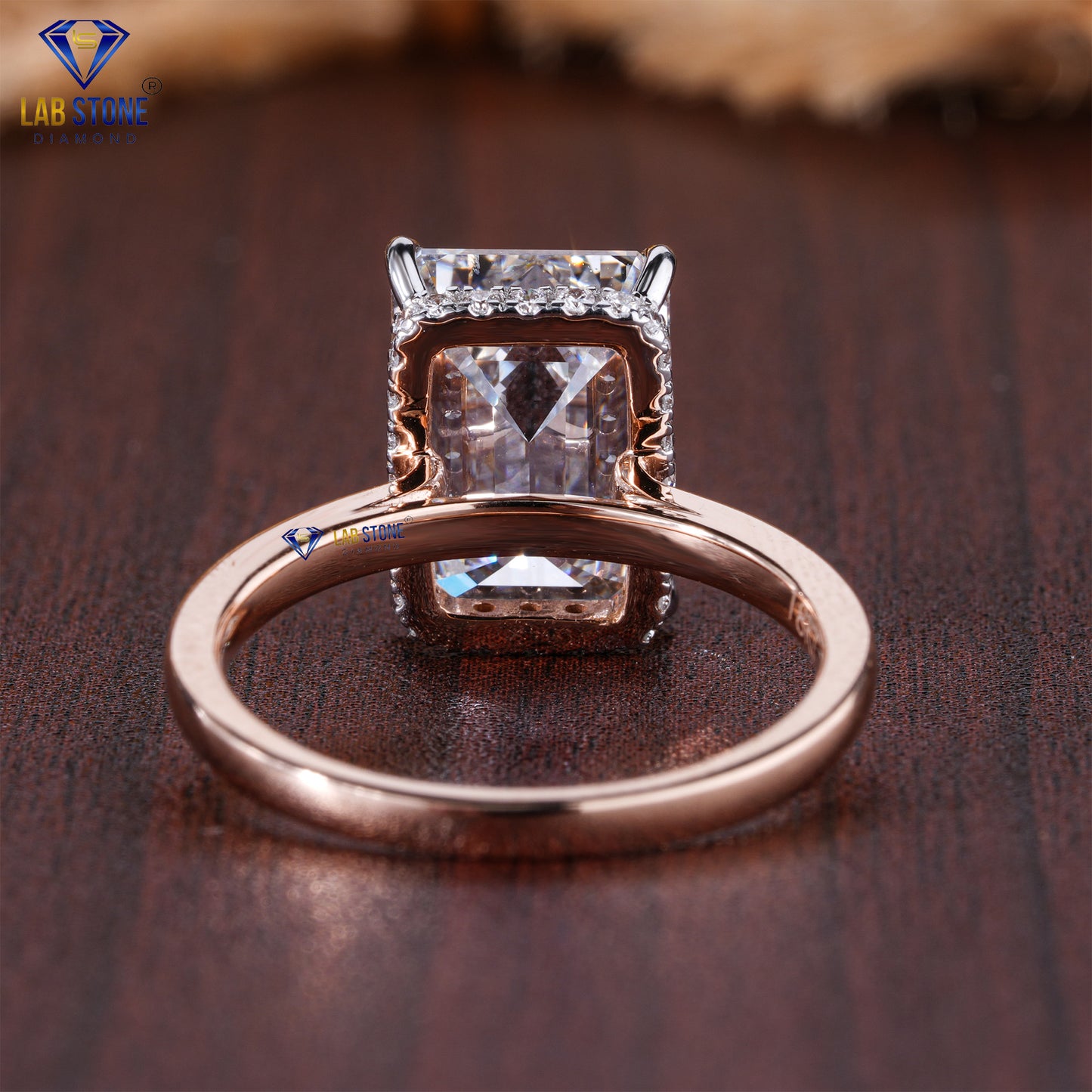 4.64 TDW Emerald & Round Cut Women’s Halo Diamond Ring