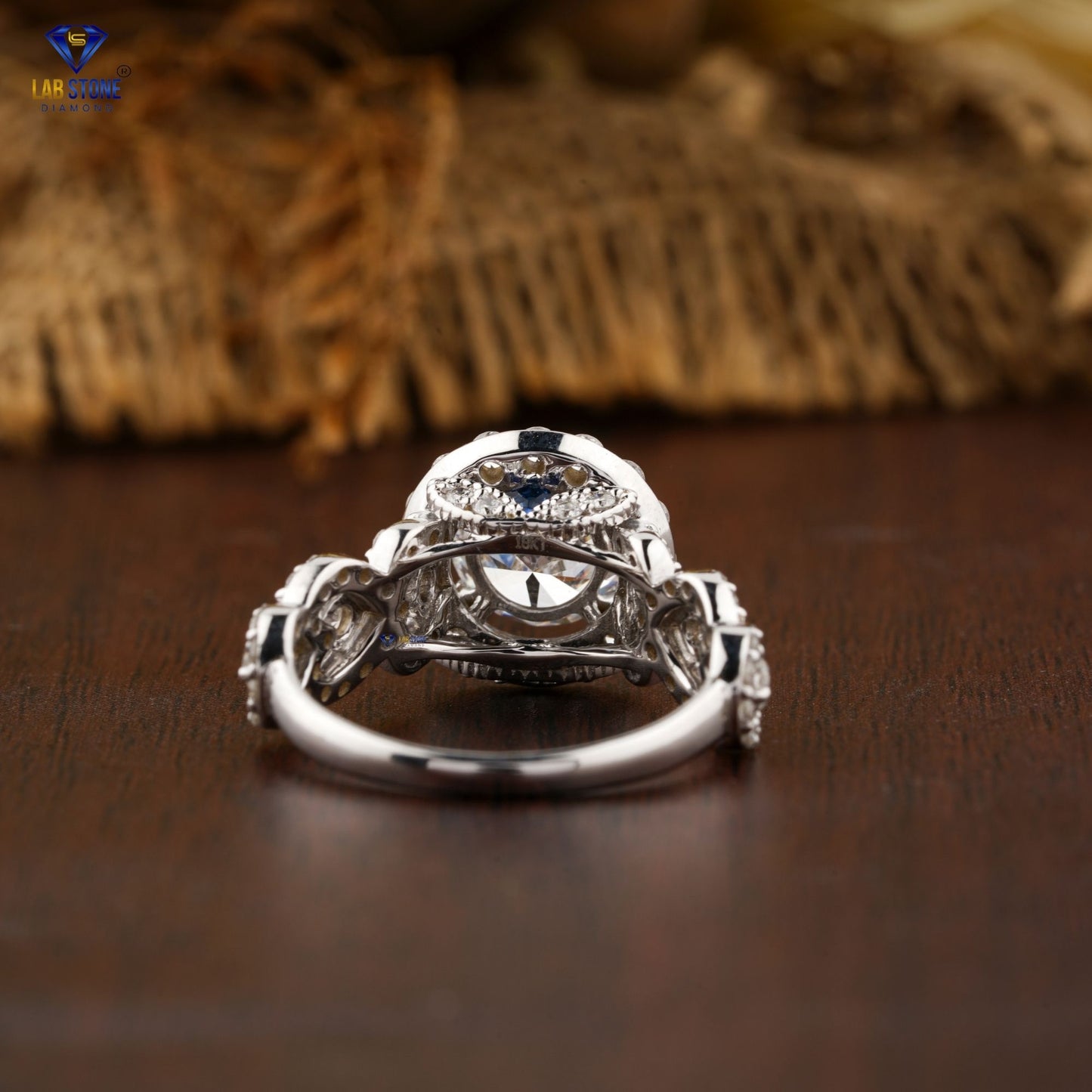 3.26 TDW Round Cut Diamond Women’s Halo Ring