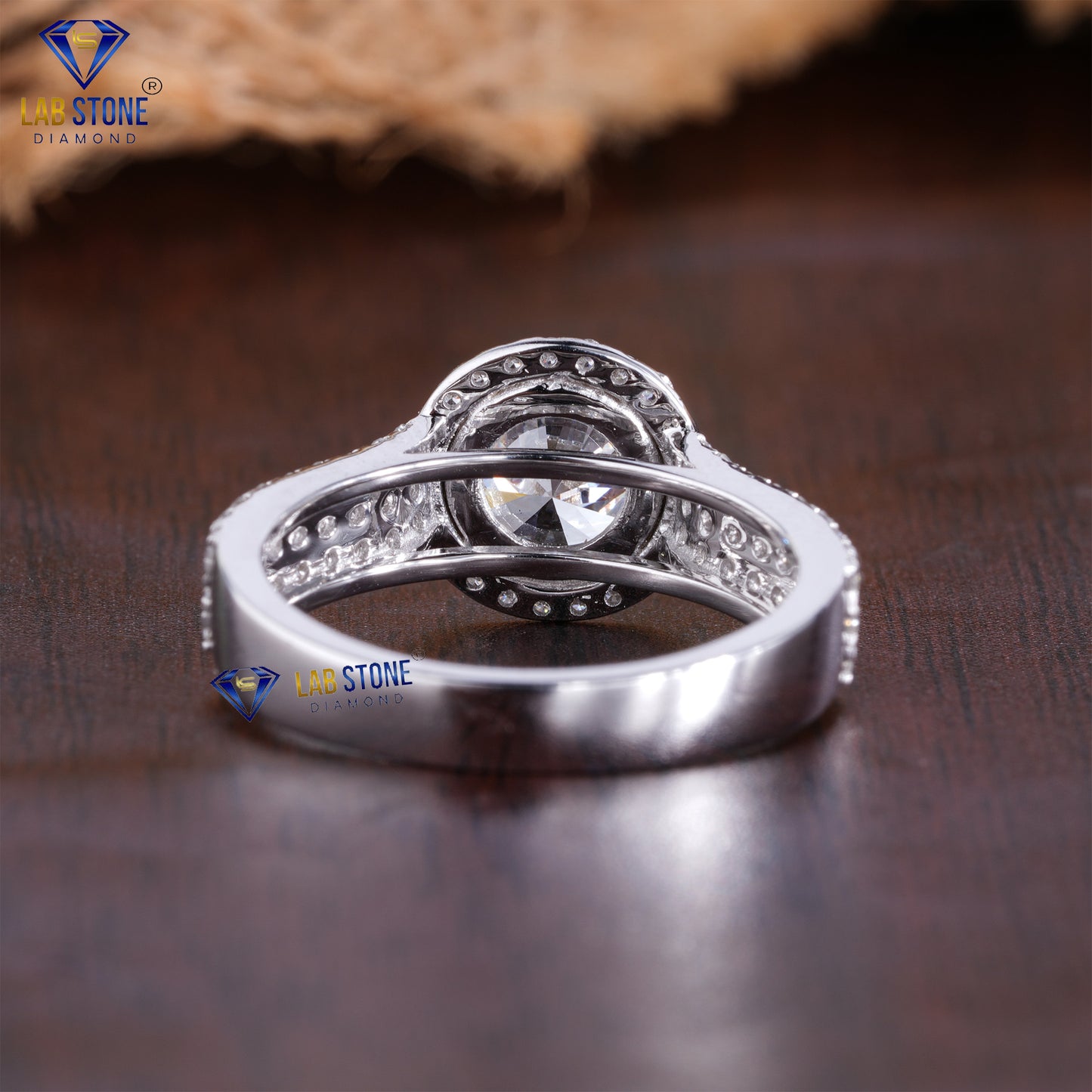 1.88 TDW Round Cut Women’s Halo Diamond Ring