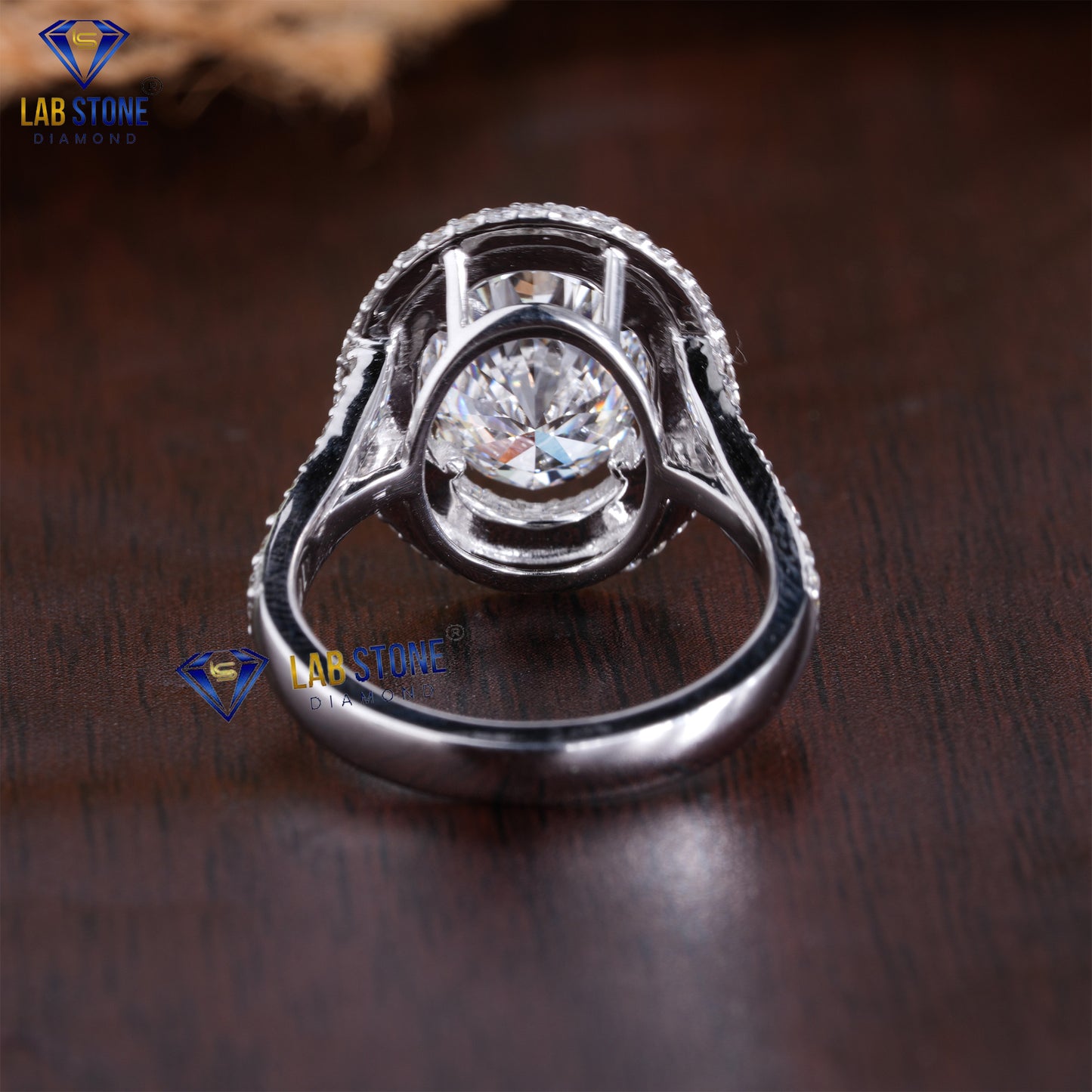 3.17 TDW Oval & Round Cut Women’s Halo Diamond Ring