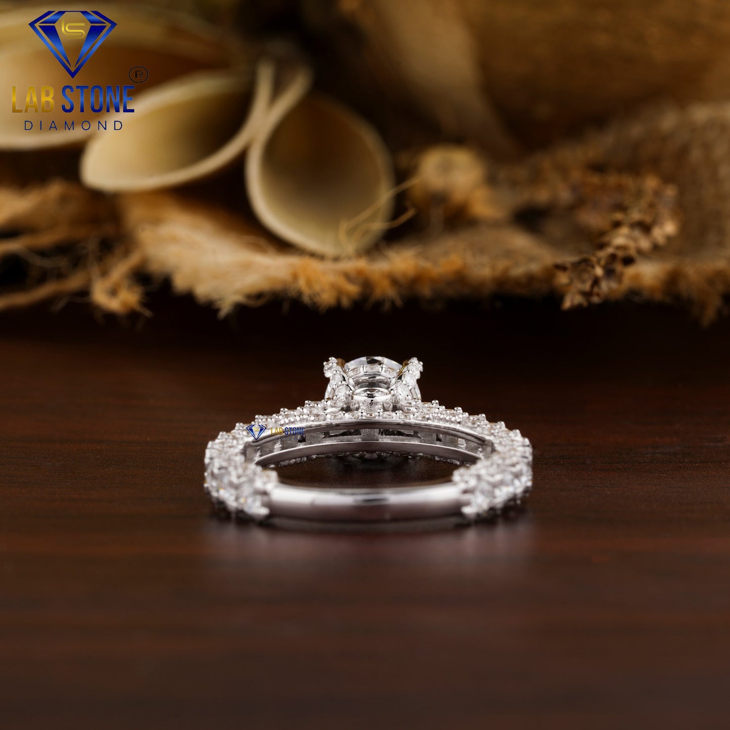 2.35 TDW Round Cut Women’s Hidden Halo Diamond Ring