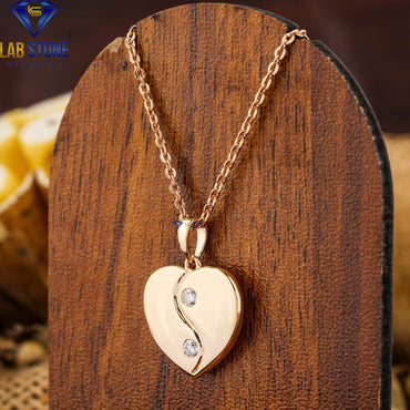 0.09 TDW Round Cut Diamond Pendant with Chain