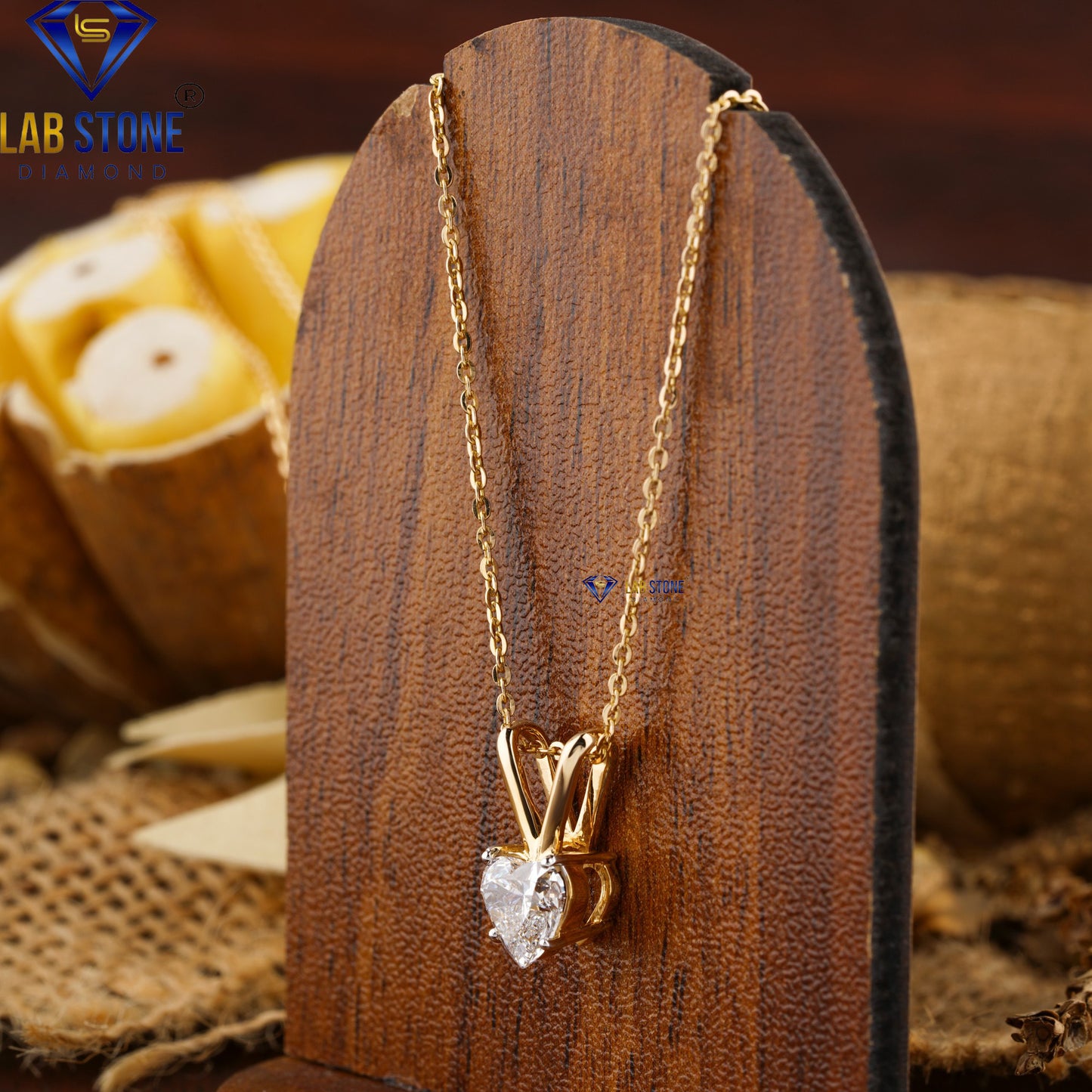 1.00 TDW Heart Cut Diamond Heart Pendant with Chain