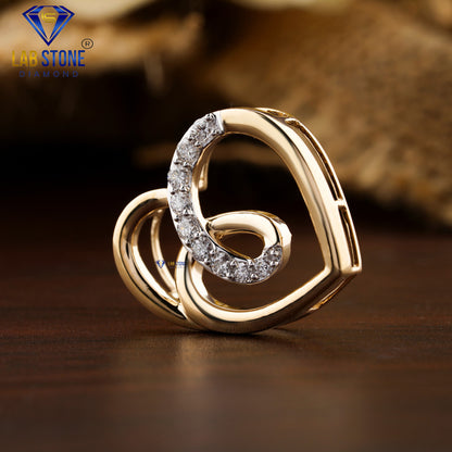 0.195 TDW Round Cut Diamond Heart Pendant