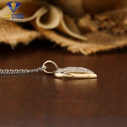 0.364 TDW Round Cut Diamond Heart Pendant with Chain