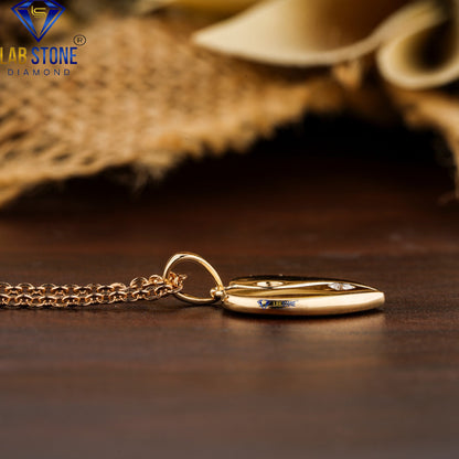 0.09 TDW Round Cut Diamond Pendant with Chain