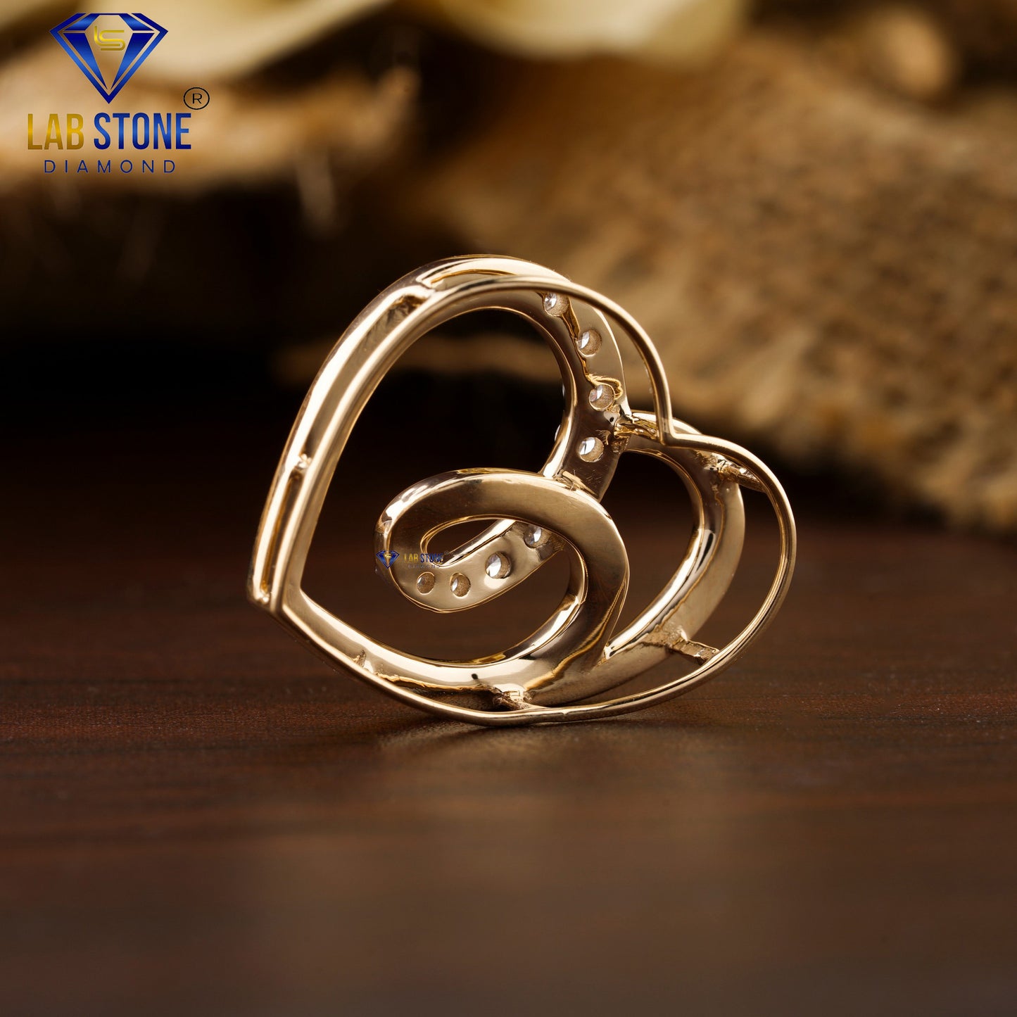 0.195 TDW Round Cut Diamond Heart Pendant