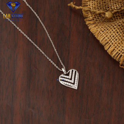 0.364 TDW Round Cut Diamond Heart Pendant with Chain