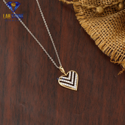 0.364 TDW Round Cut Diamond Heart Pendant with Chain