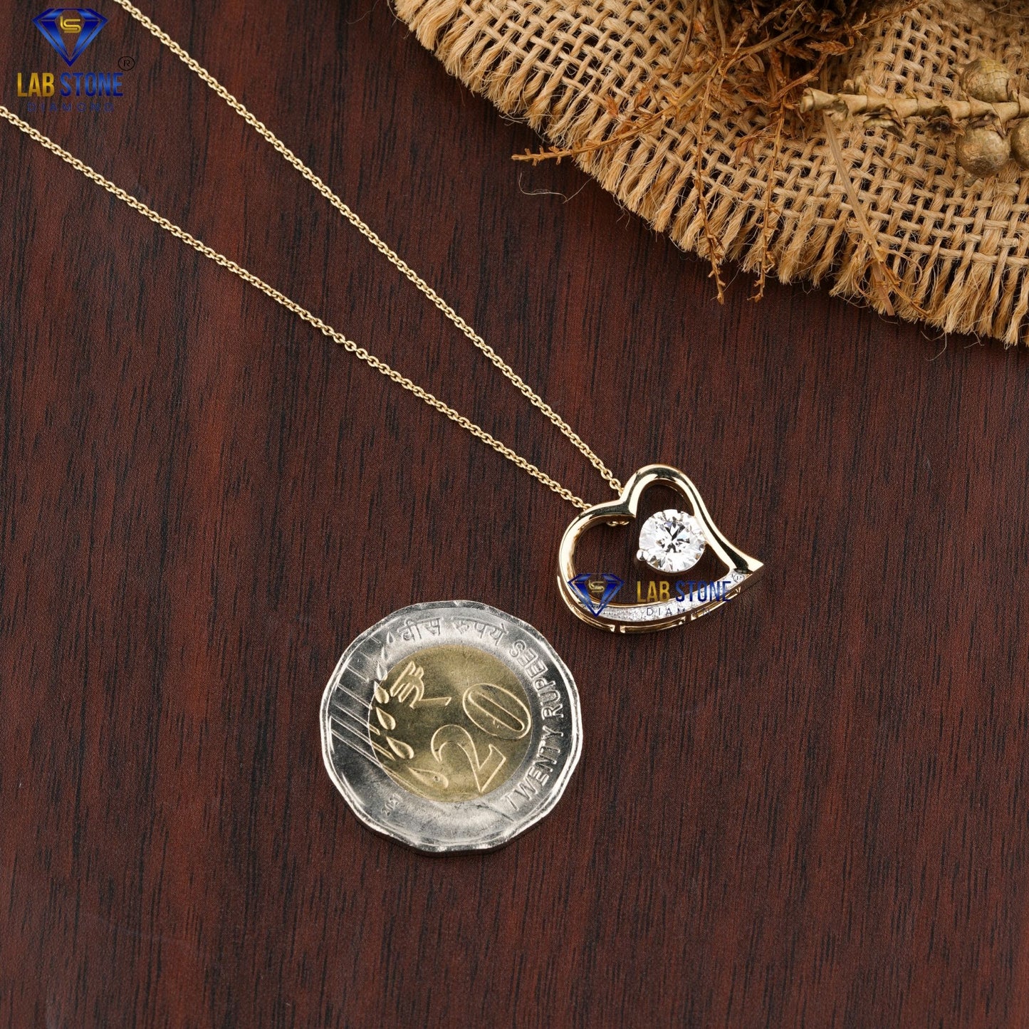 1.08 TDW Round Cut Diamond Heart Pendant with Chain