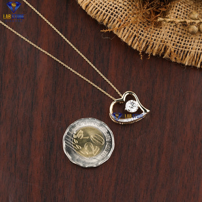1.08 TDW Round Cut Diamond Heart Pendant with Chain