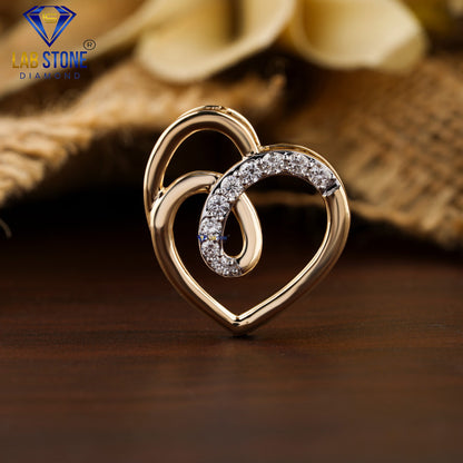 0.195 TDW Round Cut Diamond Heart Pendant