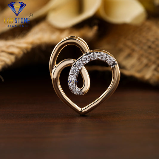 0.195 TDW Round Cut Diamond Heart Pendant
