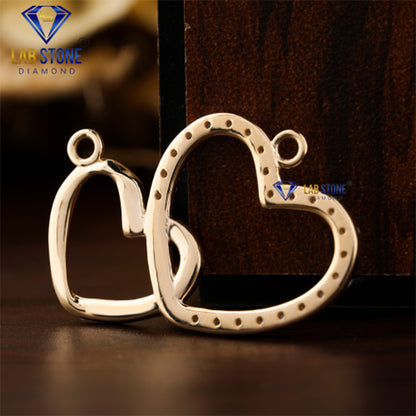 0.79 TDW Round Cut Diamond Heart Pendant