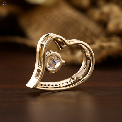 1.055 TDW Round Cut Diamond Heart Pendant