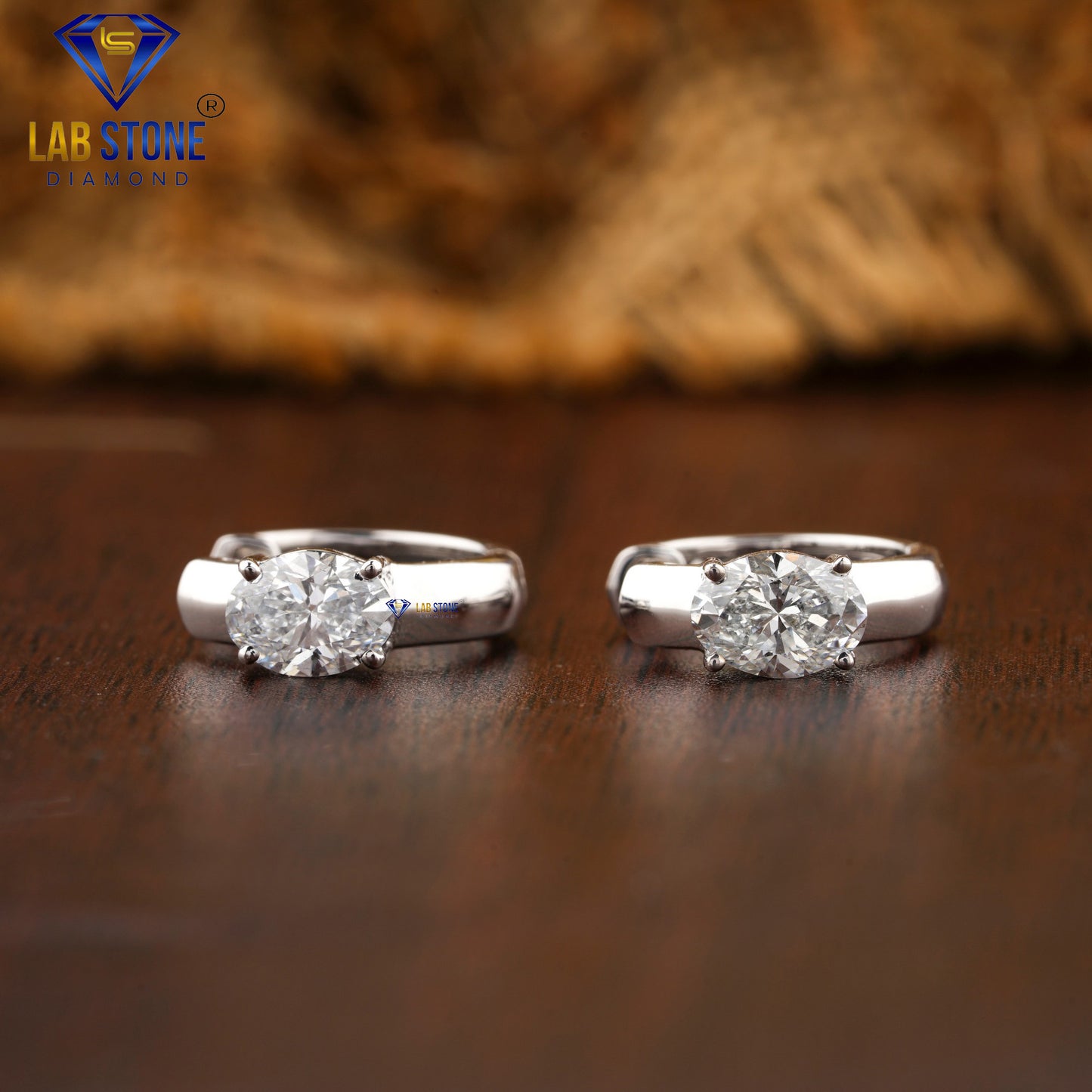 0.90 TDW Oval Cut Diamond Hoop Earrings