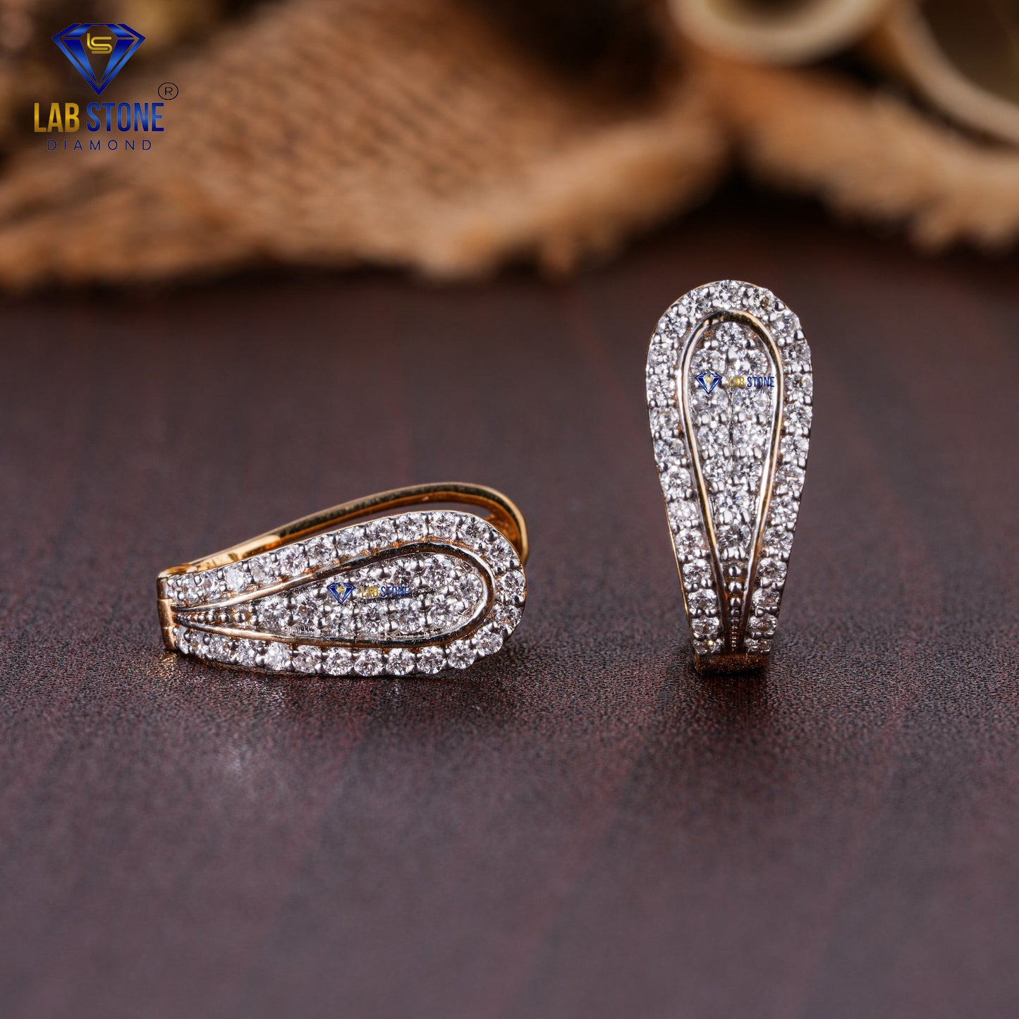 0.47 TDW Round Cut Diamond Hoop Earring