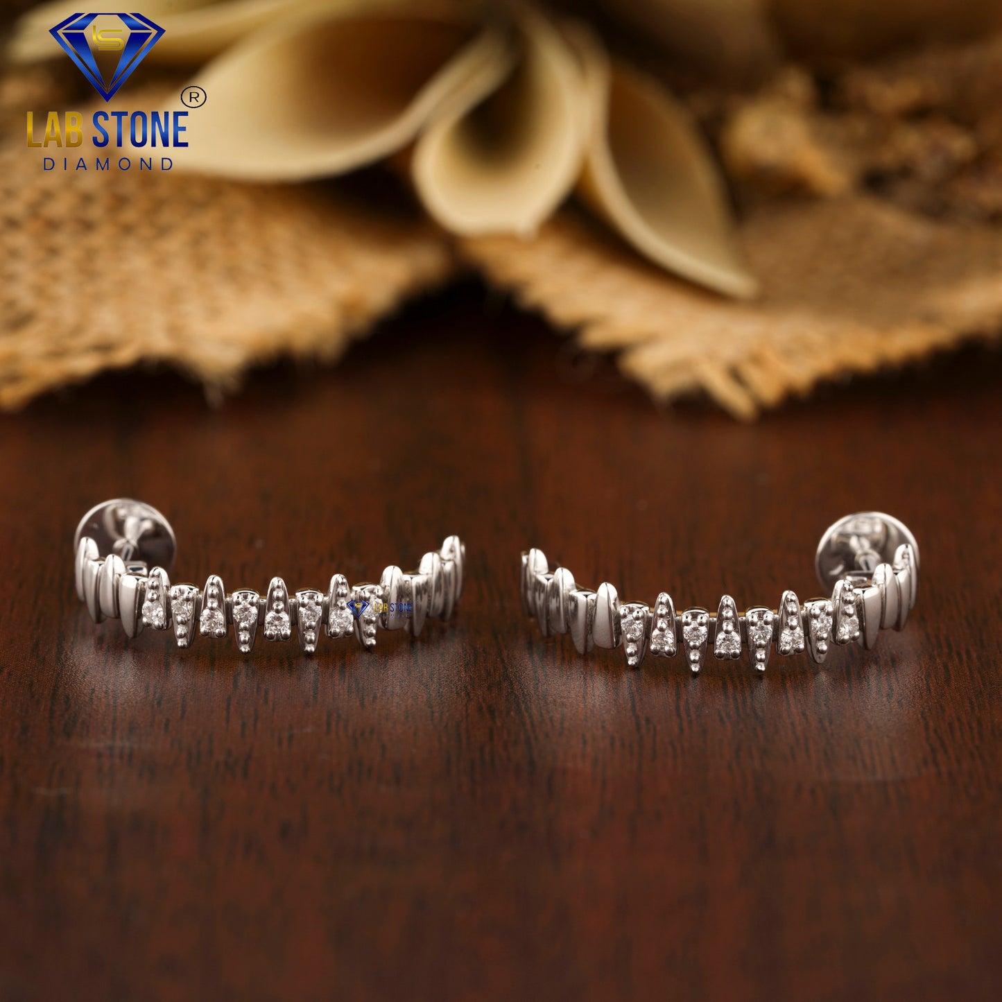 0.16 TDW Round Cut Diamond Hoop Earrings