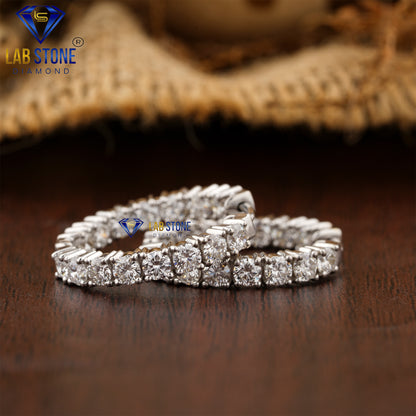 1.76 TDW Round Cut Diamond Hoop Earrings