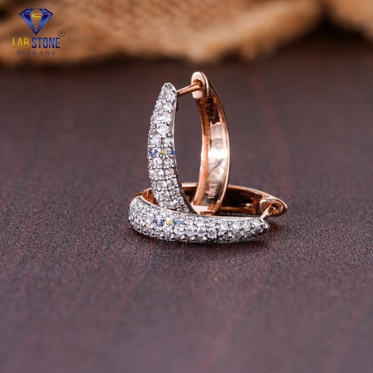 0.27 TDW Round Cut Diamond Hoop Earring