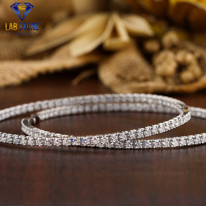 6.93 TDW Round Cut Diamond Hoop Earring