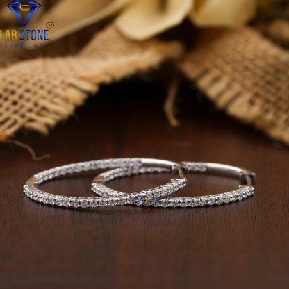 0.912 TDW Round Cut Diamond Hoop Earring