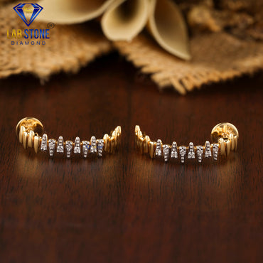 0.16 TDW Round Cut Diamond Hoop Earrings