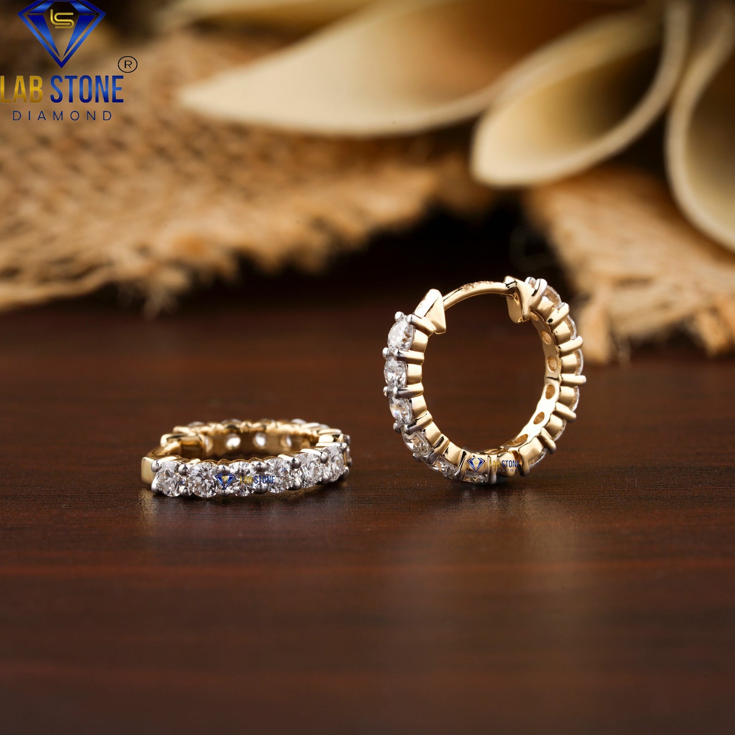 1.43 TDW Round Cut Diamond Women's Hoop Earrings