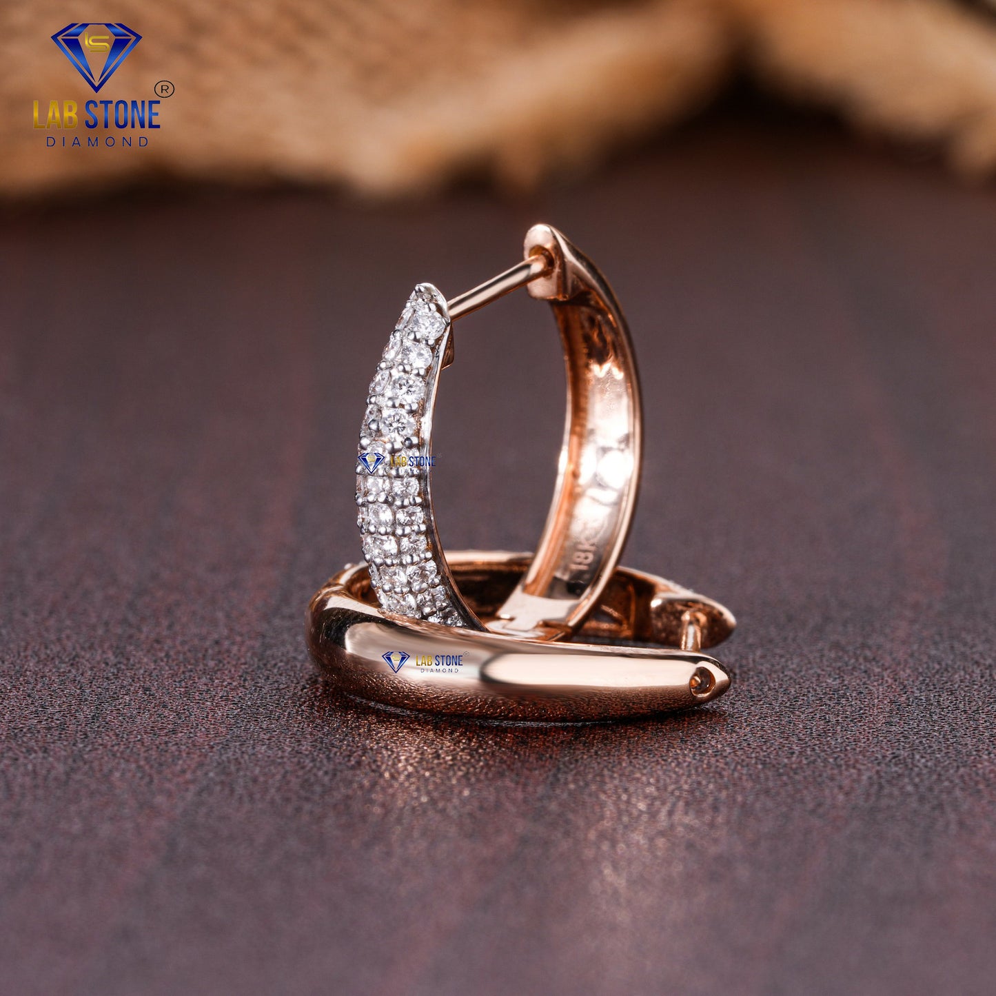 0.27 TDW Round Cut Diamond Hoop Earring