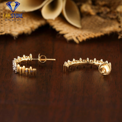 0.16 TDW Round Cut Diamond Hoop Earrings