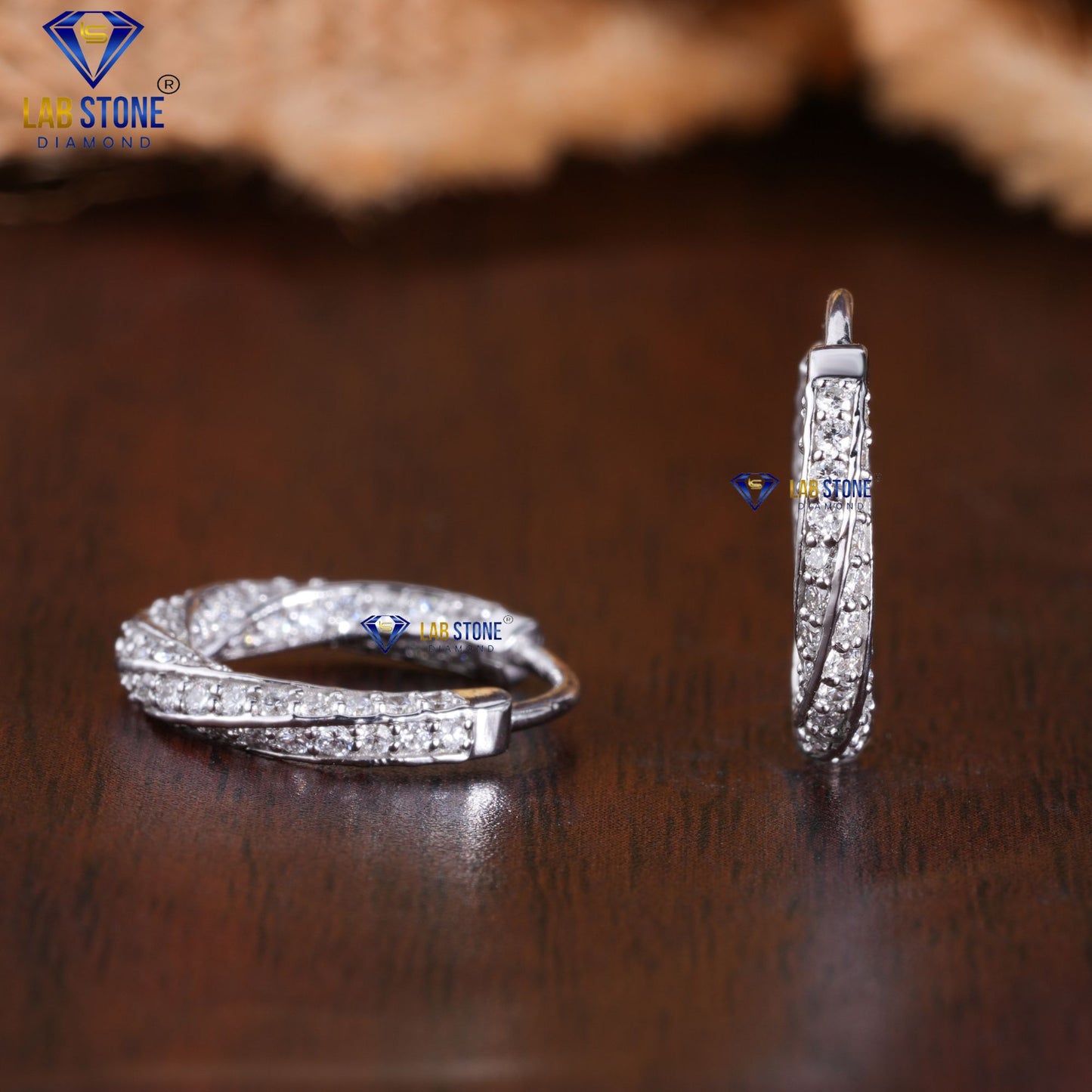 1.20 TDW Round Cut Diamond Hoop Earrings