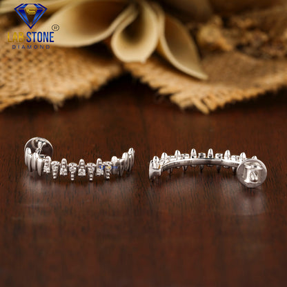 0.16 TDW Round Cut Diamond Hoop Earrings