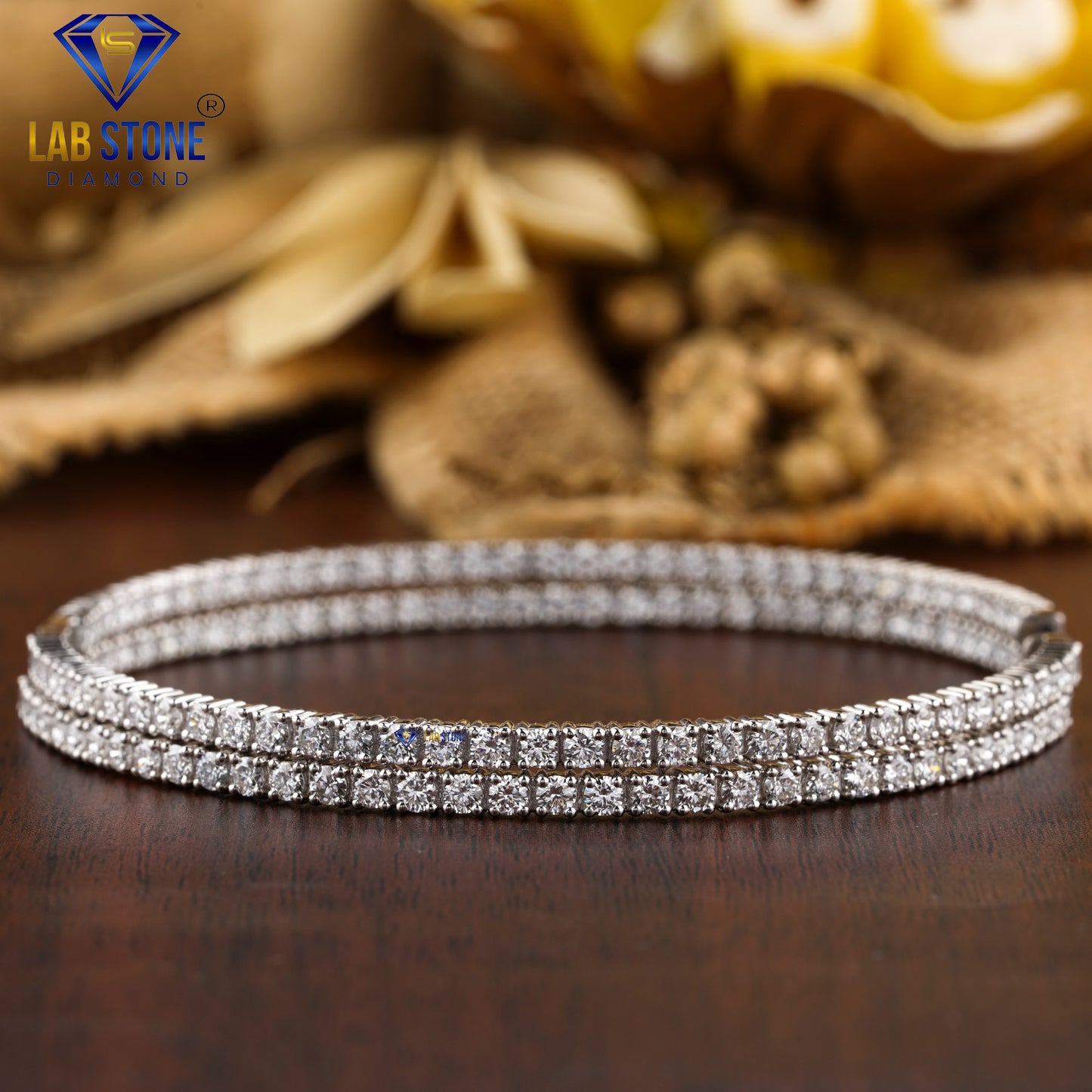 6.93 TDW Round Cut Diamond Hoop Earring