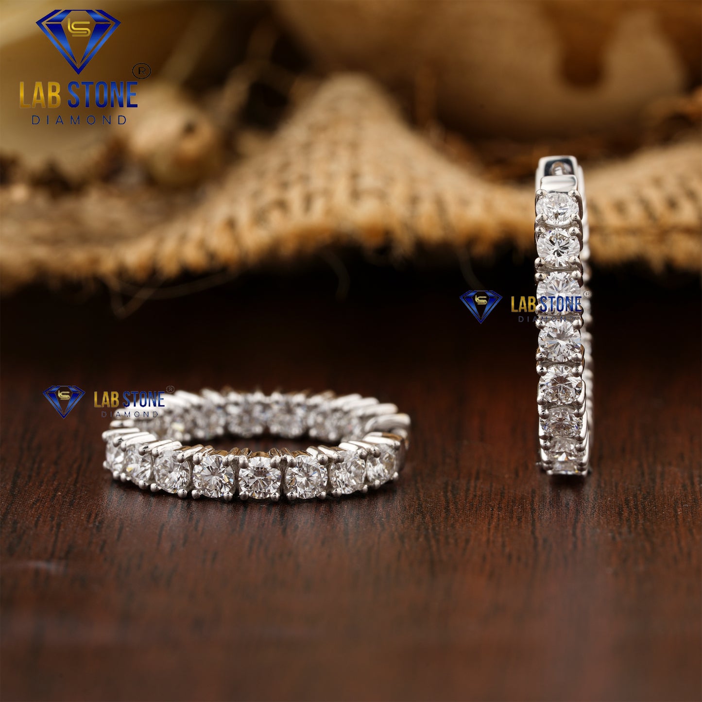 1.76 TDW Round Cut Diamond Hoop Earrings