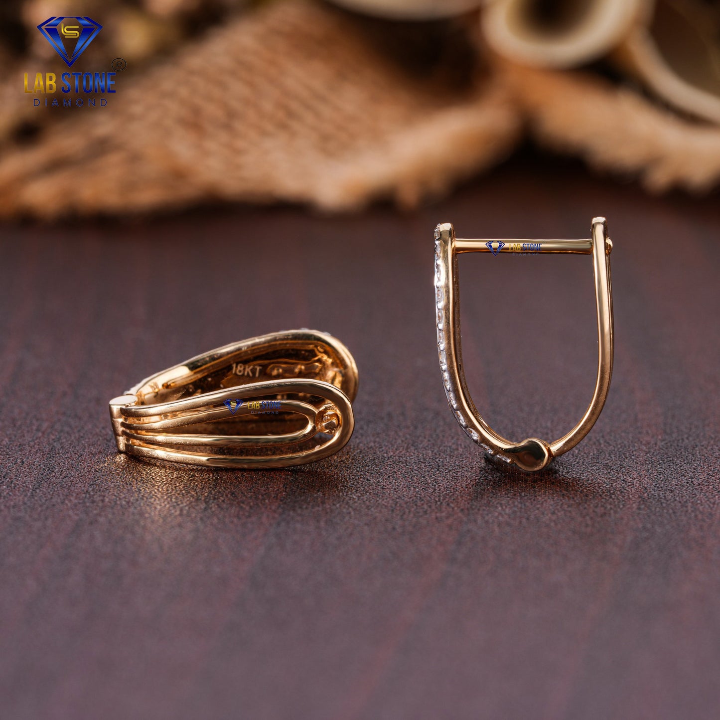 0.47 TDW Round Cut Diamond Hoop Earring