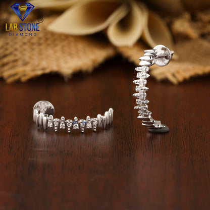 0.16 TDW Round Cut Diamond Hoop Earrings