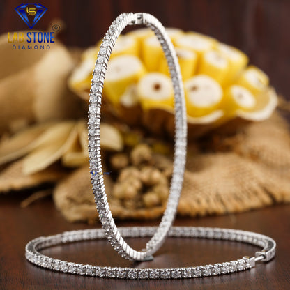 6.93 TDW Round Cut Diamond Hoop Earring