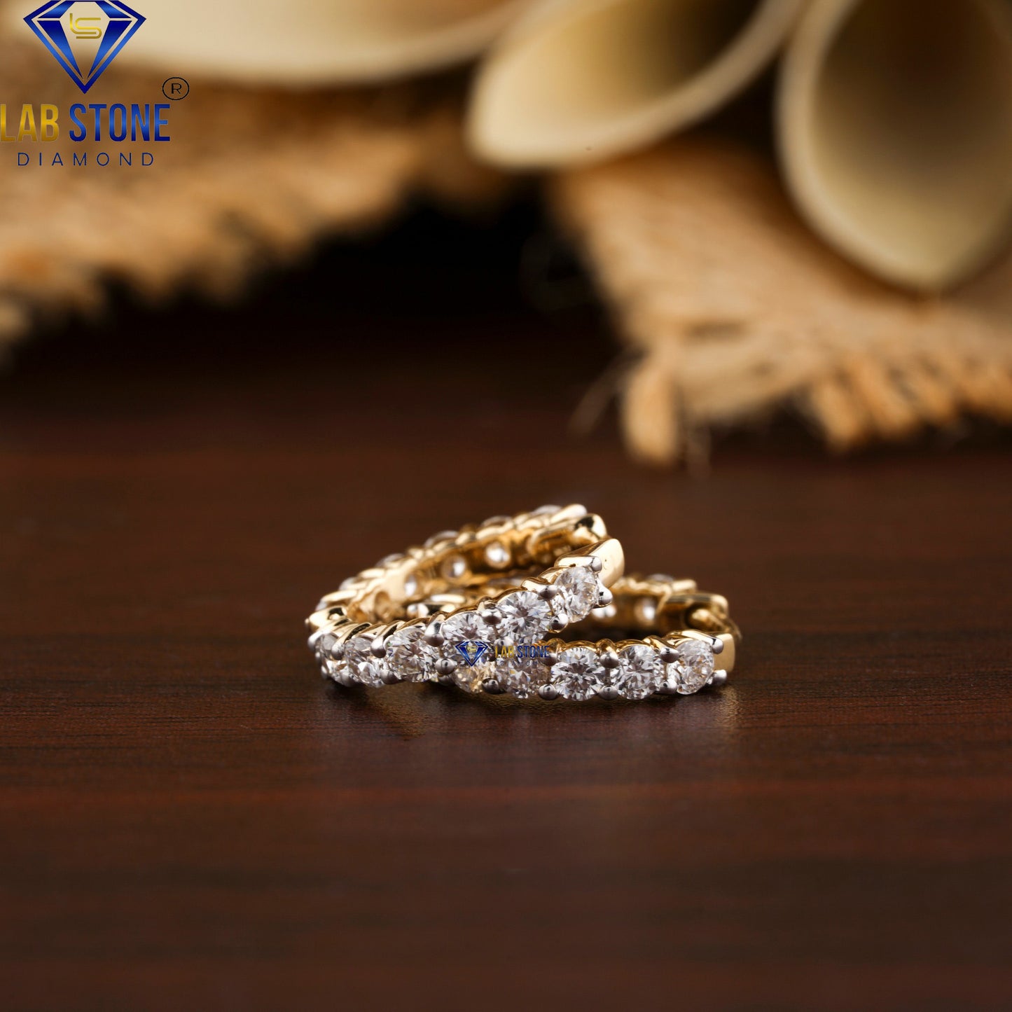 1.43 TDW Round Cut Diamond Women's Hoop Earrings