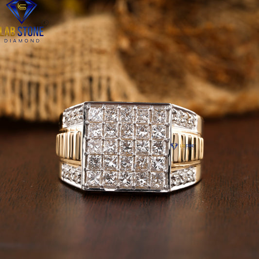 2.37 TDW Princess & Round Cut Diamond Men’s Ring